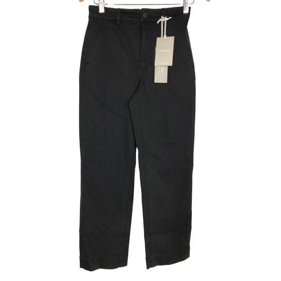 Everlane The Straight Leg Crop Pants High Waisted 4-Pocket Design Black NWT 2 - Picture 2 of 7